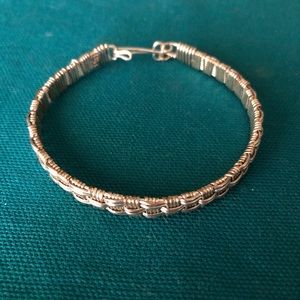 Sterling silver basket weave wire bracelet